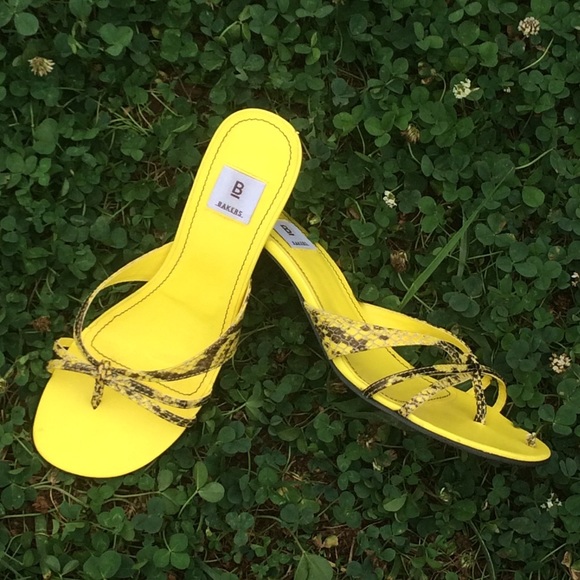 yellow snakeskin sandals